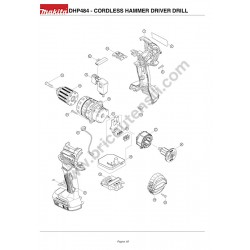 Makita Drill DHP484 Parts Drawing