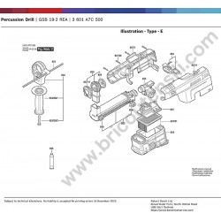 Bosch Percussion Drill GSB 19-2 REA Parts Drawing - 1