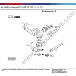 Bosch GWS 26-180 H Esploso Ricambi - 1