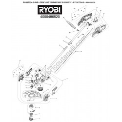 RYOBI RY18LT33A-0 Line Trimmer Parts Drawing