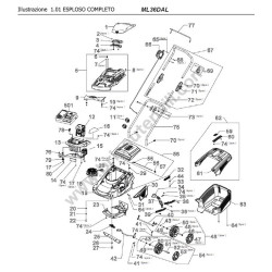 HIKOKI Esploso Ricambi per Rasaerba a Batteria ML36DAL