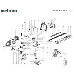 Metabo Hedge Trimmers HS 18 LTX BL 65 Parts Drawing