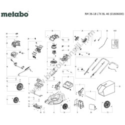Metabo Esploso Ricambi per Rasaerba a Batteria RM 36-18 LTX BL 46
