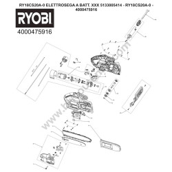 RYOBI Esploso Ricambi per Elettrosega a Batteria RY18CS20A-0