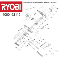 RYOBI Esploso Ricambi per Elettrosega a Batteria OCS1830