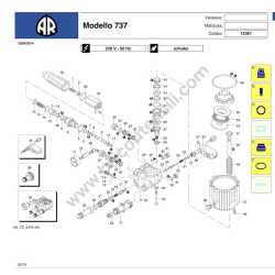 Annovi & Reverberi Parts Drawing for Pressure Washer AR737 - 1