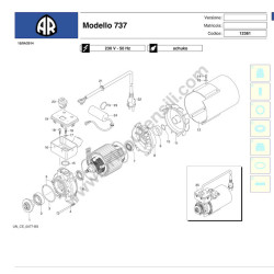 Esploso Ricambi per Idropulitrice Annovi & Reverberi AR737 - 2