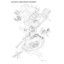 Makita Esploso Ricambi per Rasaerba a Batteria AM-3743
