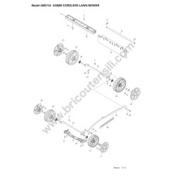 Makita Esploso Ricambi per Rasaerba a Batteria AM-3743 - 1