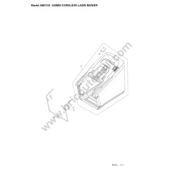 Makita Cordless Lawn Mower AM-3743 Parts Drawing - 3