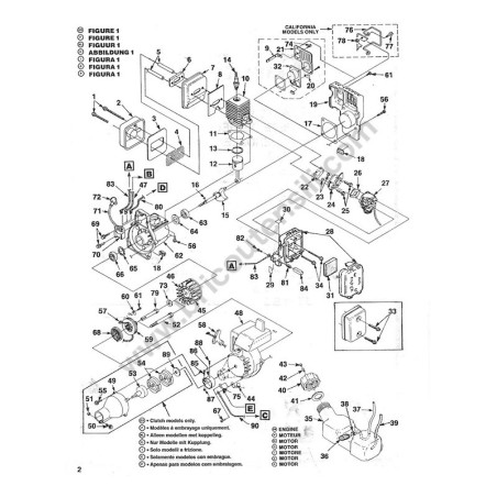 HOMELITE Line Trimmer B25 Parts Drawing