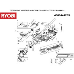 RYOBI Esploso Ricambi per Levigatrice a Nastro EBS750