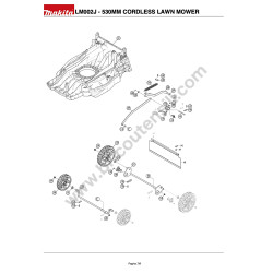 Makita Esploso Ricambi per Rasaerba a Batteria LM002J - 3