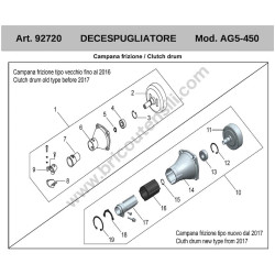 Ama Spare Parts Diagram for Brushcutter AG5-450 - 1