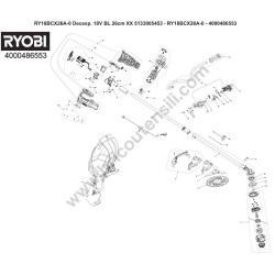 RYOBI Esploso Ricambi per Decespugliatore RY18BCX26A-0