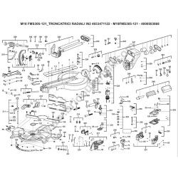 Milwaukee Mitre Saw M18FMS305-121 Parts Diagram