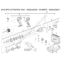 Milwaukee Esploso M18 BPD-0 XXX Avvitatore Ricambi