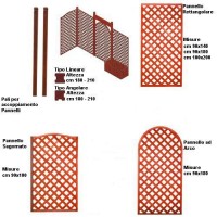 Pannello Grigliato in Legno - Rettangolare