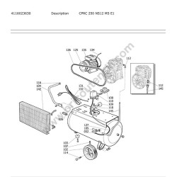 CHICAGO PNEUMATIC Parts DIAGRAM for Air Compressor CPRC 250 NS12 MS