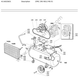CHICAGO PNEUMATIC Parts Diagram for Air Compressor CPRC 290 NS12 MS E1