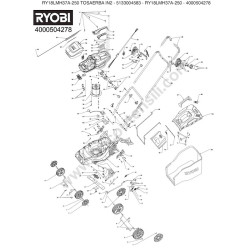 RYOBI Esploso RY18LMH37A-250 Rasaerba