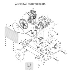 Fiac AGRI 90 AB 678 HP9 HONDA-RED Drawing