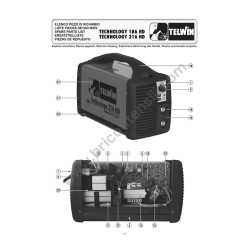 Esploso Ricambi Telwin per Saldatrice Inverter Technology 186 HD