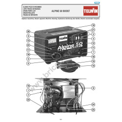 Esploso Telwin per Carica Batterie Alpine 50 BOOST
