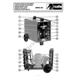 Telwin Spare Parts for Electrode Welding Artika 282 - 814095 Drawing