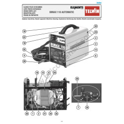 Esploso Telwin per Saldatrice Bimax 110 Automatic