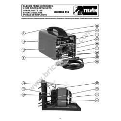 Telwin Spare Parts for Electrode Welding Moderna 150 Drawing