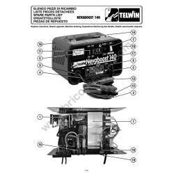 Telwin Spare Parts for Battery Charger Nevaboost 140 Drawing