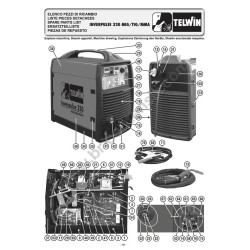 Esploso Telwin per Saldatrice INVERPULSE 320 MIG/TIG/MMA 400V