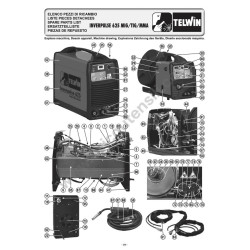 Esploso Telwin per Saldatrice INVERPULSE 625 MIG/TIG/MMA 400V