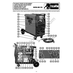 Telwin Parts for Flux Welding Digital Mig 330 Synergic Drawing