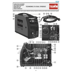 Esploso Telwin per Saldatrice Technomig 215 DUAL SYNERGIC 230V