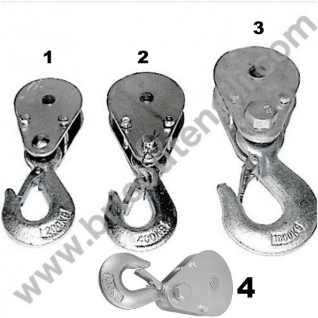Pulley with Hook for Electric Hoists