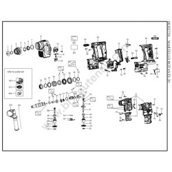 DEWALT Trapano a Percussione DCH273N-XJ Tipo 20 Ricambi