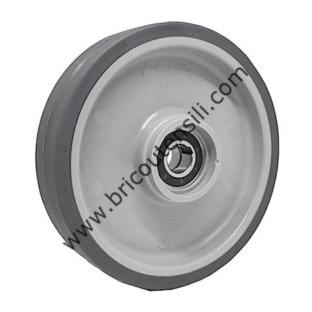 RUOTA D160 POLIUR 98 SH A CON RUOTA LIBERA SINISTRA d17