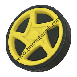 ASSEMBLY BLACK WHEEL/YELLOW WHEEL COVER WAVE/NINJA (PANT.108C)