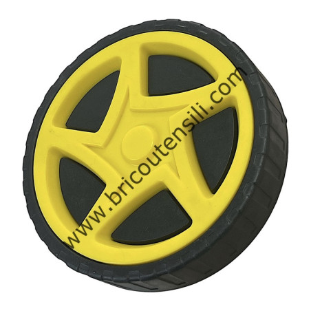 ASSEMBLY BLACK WHEEL/YELLOW WHEEL COVER WAVE/NINJA (PANT.108C)