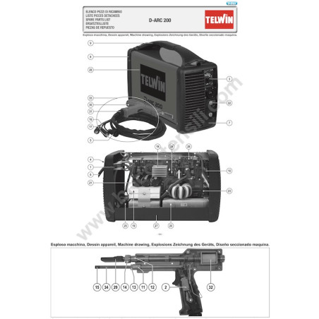 Telwin Spare Parts for Welding Machine D-ARC 200