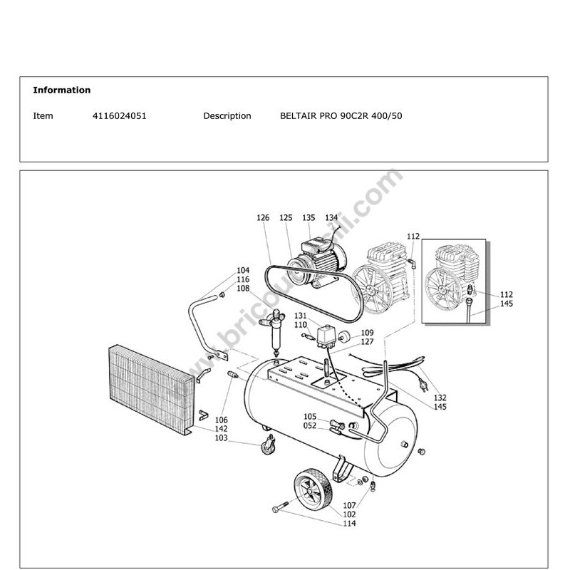 Ceccato BELTAIR PRO 90C2R 400/50 - Esploso 1
