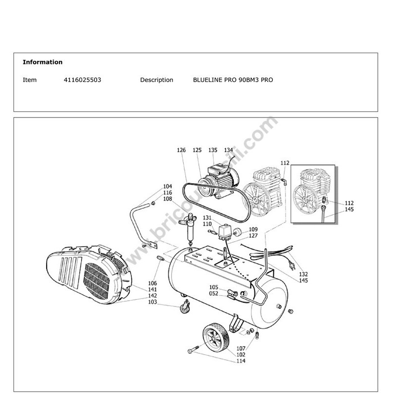 CECCATO BLUELINE PRO 90BM3 PRO - Parts diagram 1