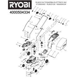 RYOBI Esploso Ricambi per Rasaerba Elettrico RLM3313A