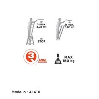Scala Trasformabile Tripla in Alluminio EN131