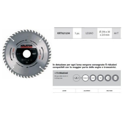 Circular Saw Blade 216x30x2.6 Z 60