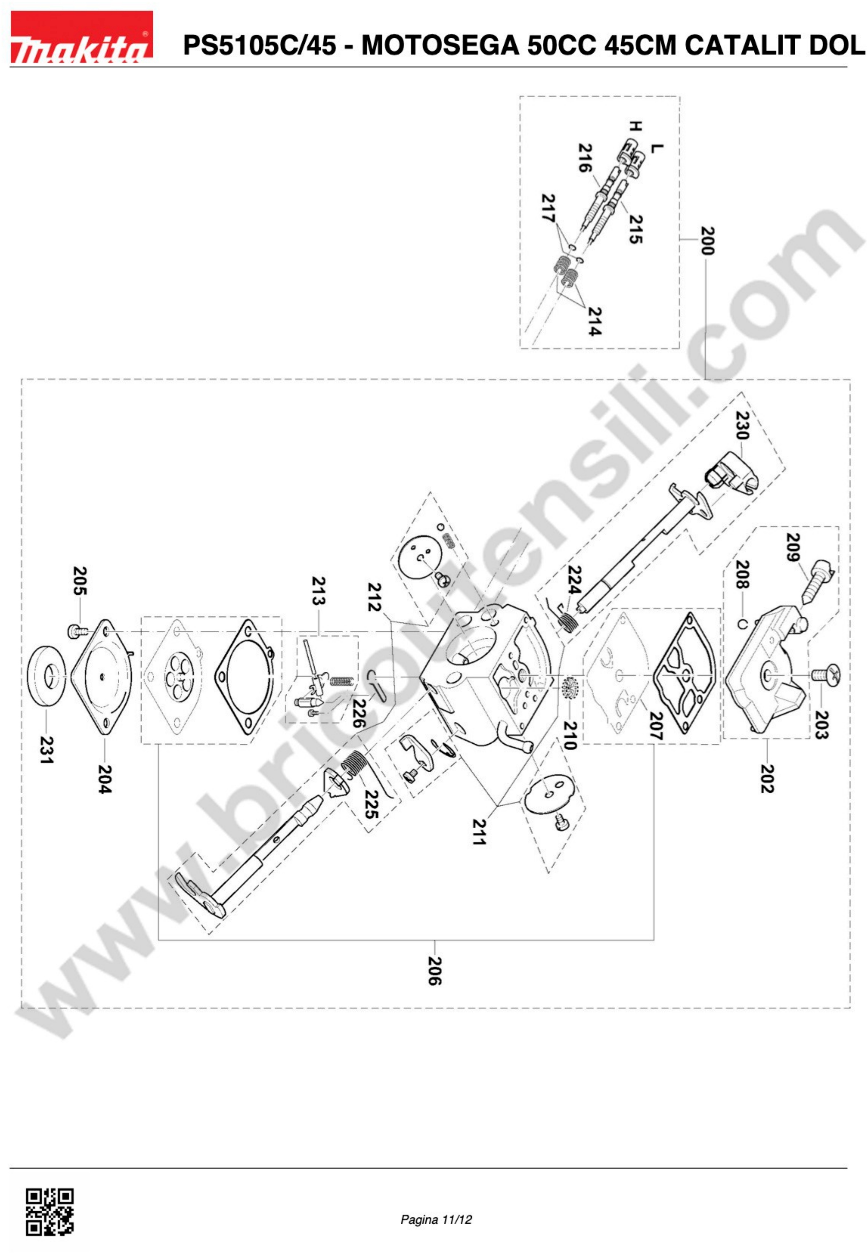 Dolmar Spare Parts for Chainsaw PS5105C/45