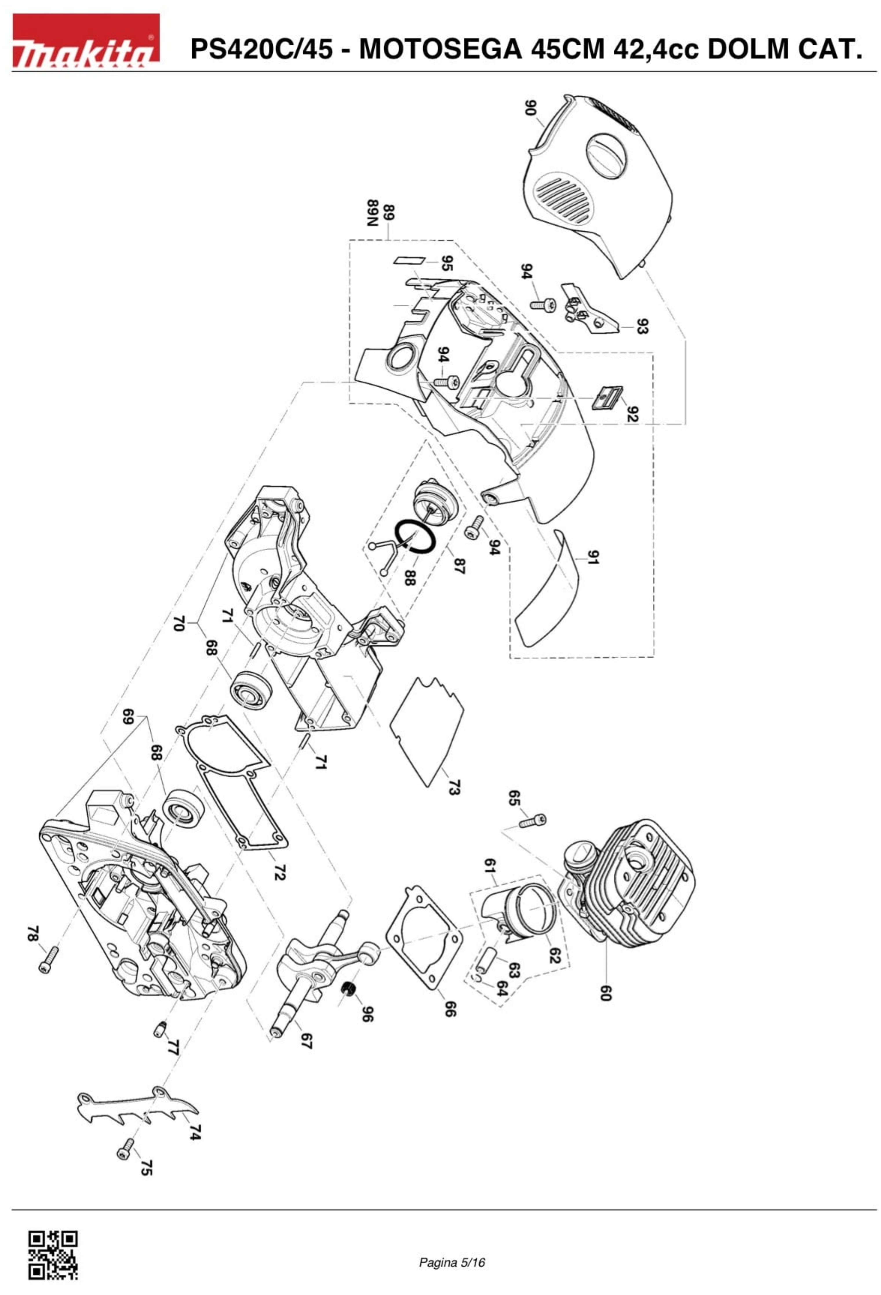Dolmar Spare Parts for Chainsaw PS420C/45 45CM 42,4cc Catalyzed