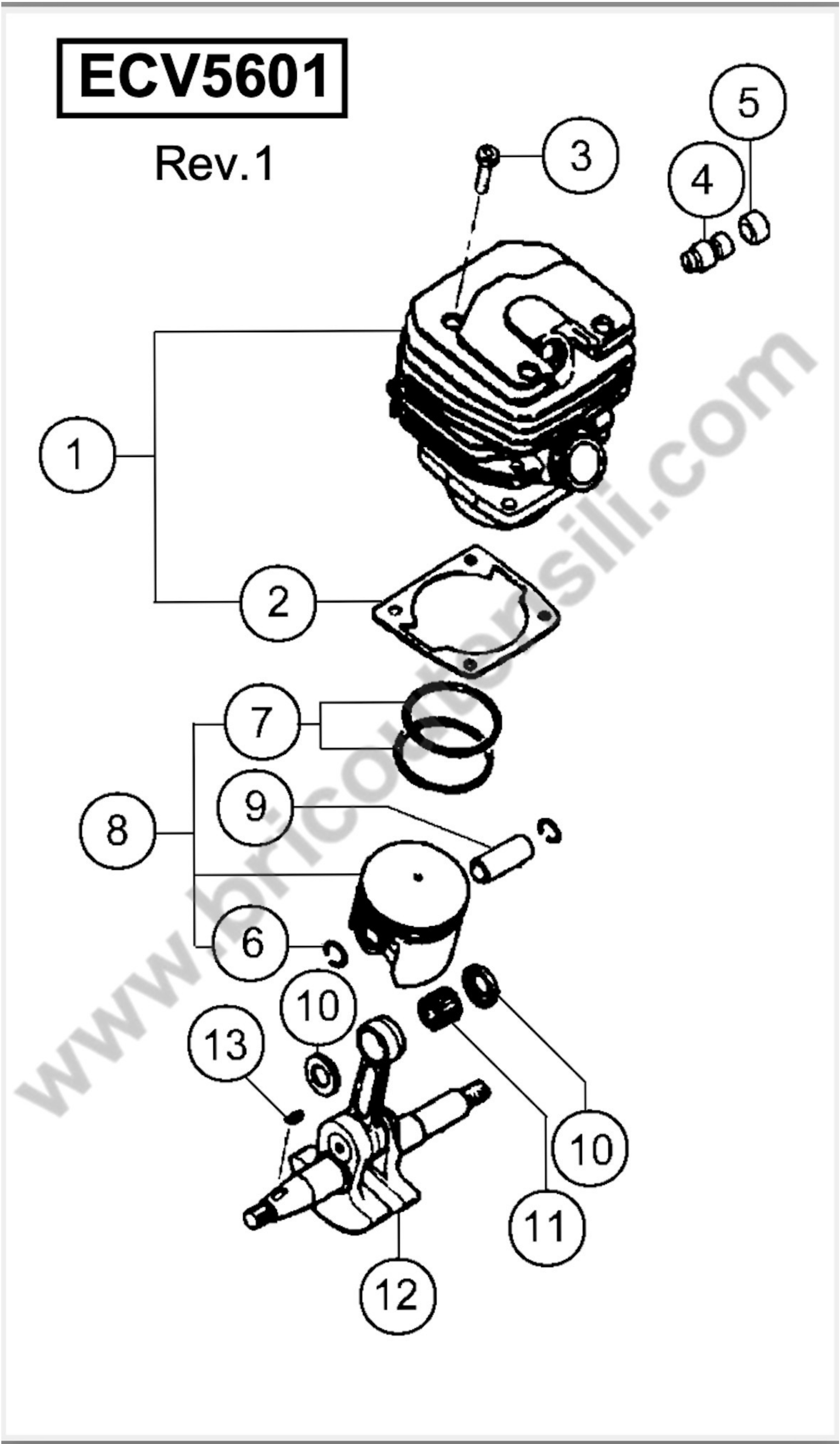 Tanaka Spare Parts for Chainsaw ECV5601